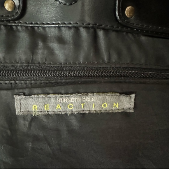 Kenneth Cole Reaction Black Nappa Leather Tote - Picture 13 of 16